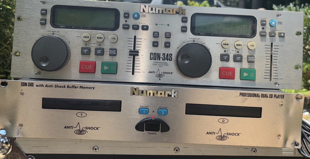 Tested NUMARK CDN-34S DJ PROFESSIONAL DUAL CD PLAYER + Controller Wire 1 Cd Work