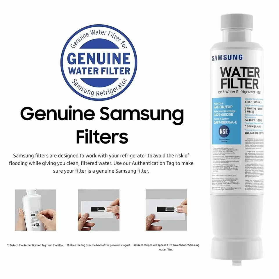 2 PACK NEW Genuine Samsung DA29-00020B HAF-CIN/EXP Refrigerator Water Filter