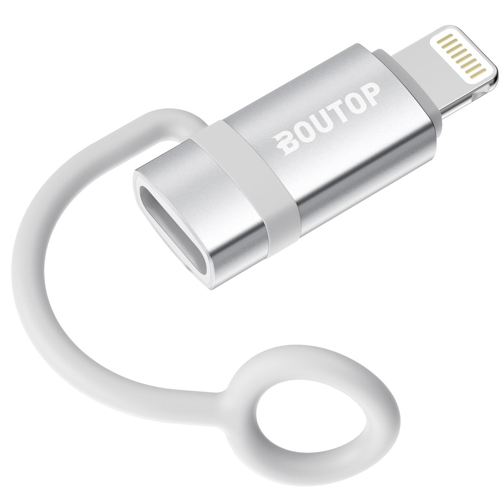 BOUTOP [MFi Certified] USB C to Lightning Adapter, Type C 1 Pack, Silver