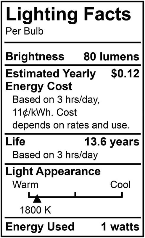 Euri Lighting Flickering Flame Bulb Decorative Candelabra 80lm - E12 White Base