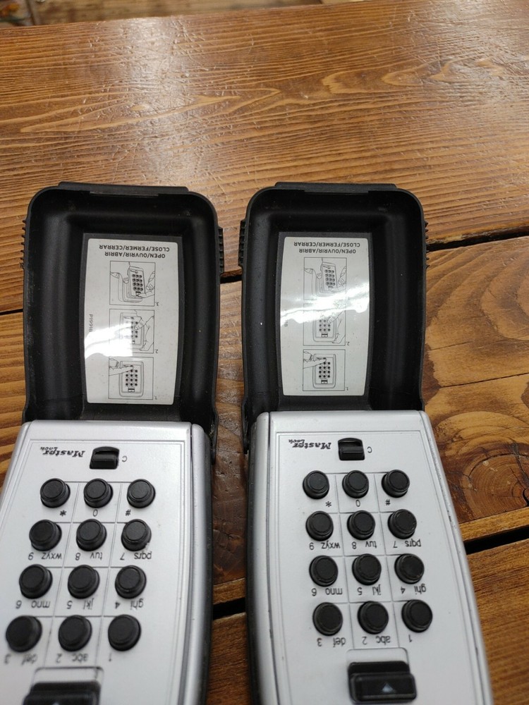 2 - Master Lock Safe Space Lock Boxes - Secures To Walls