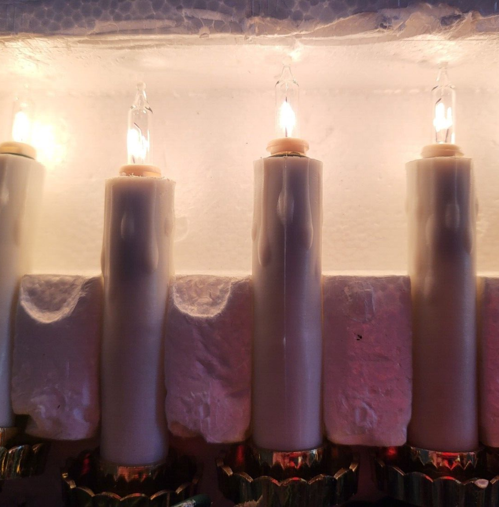 String of 10 Mini White Drip Candle Lights Christmas White