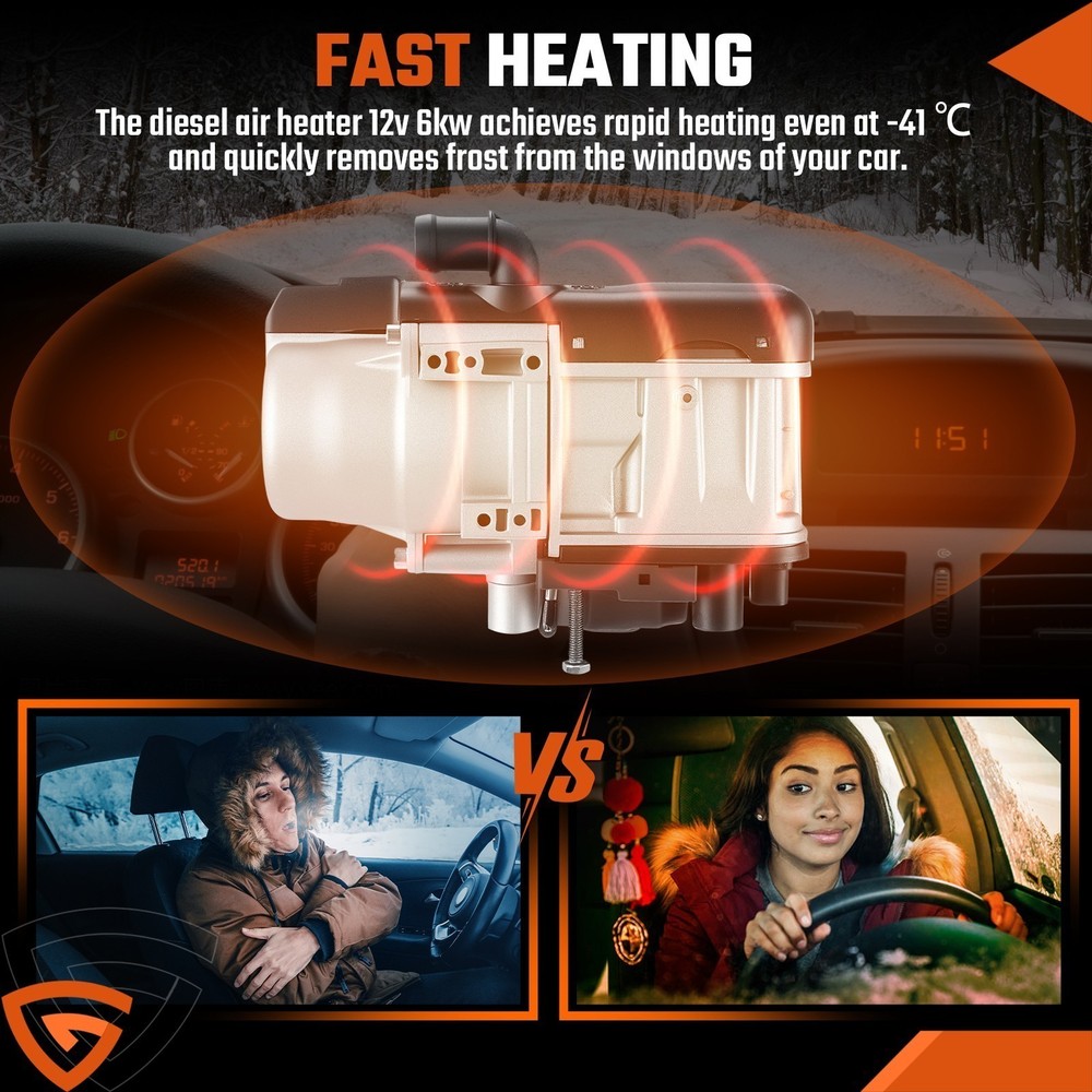 12V 6KW Diesel Water Heater Kits Pump Remote Control For Car Boat Campervans RV