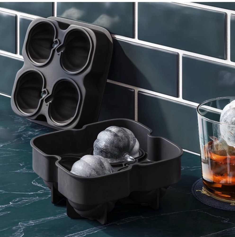 Threshold Pumpkin 🎃 Flexible Silicone Ice Cube Mold Black 3D Shape Fall NEW!