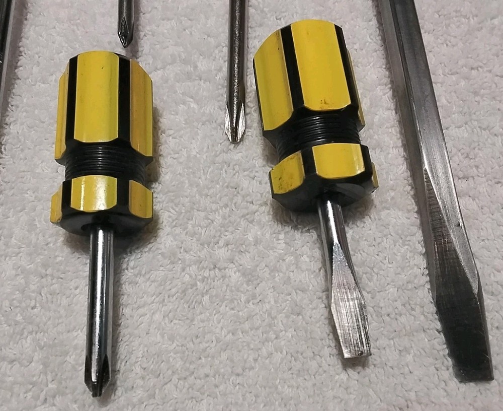 6pc ASSORTED SIZES & BRANDS PHILLIPS & SLOTTED SCREWDRIVER HANDLE SET