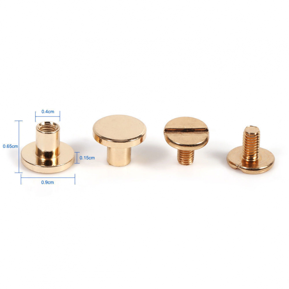 Leather Craft Solid Nail Bolts Bookkeeping Round Head Screws Strap Rivet Screws
