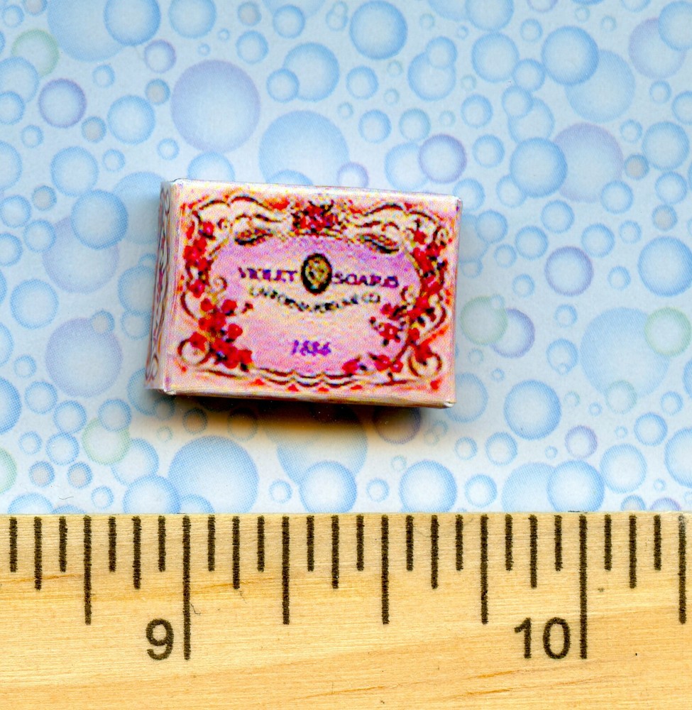 Dollhouse Miniature Size Victorian Violet Bath Soaps Box