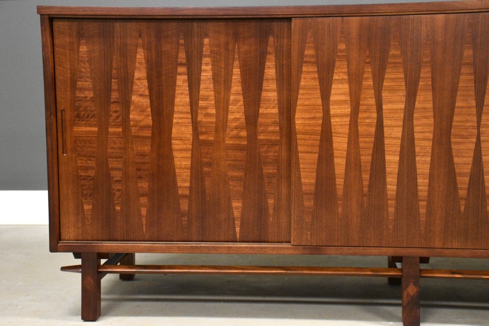 Refinished Walnut 72” Sideboard Credenza by Henredon Heritage