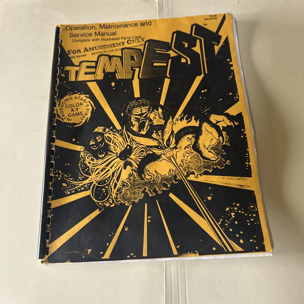 Copy? Atari  Tempest Arcade Video game manual