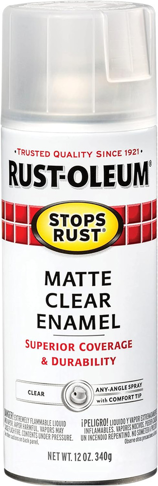 285093 Stops Rust Spray Paint, 12 Oz, Matte Clear