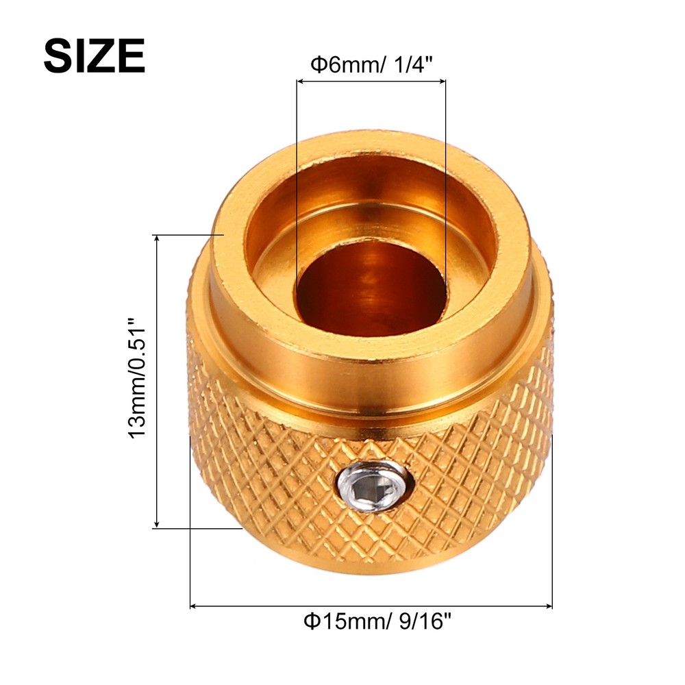2PCS Guitar Knobs Metal, Volume Tone Control Dome Knobs 1/4", Gold