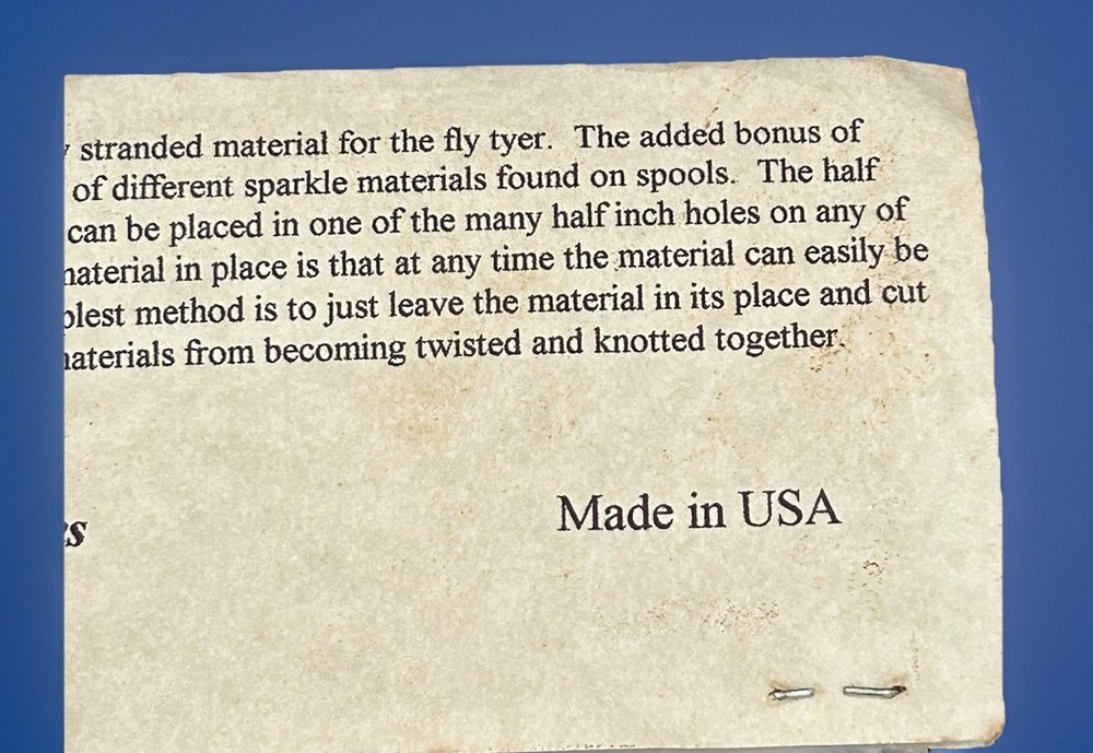 Oasis Fly Tying Benches Sparkle Spinner 16 New