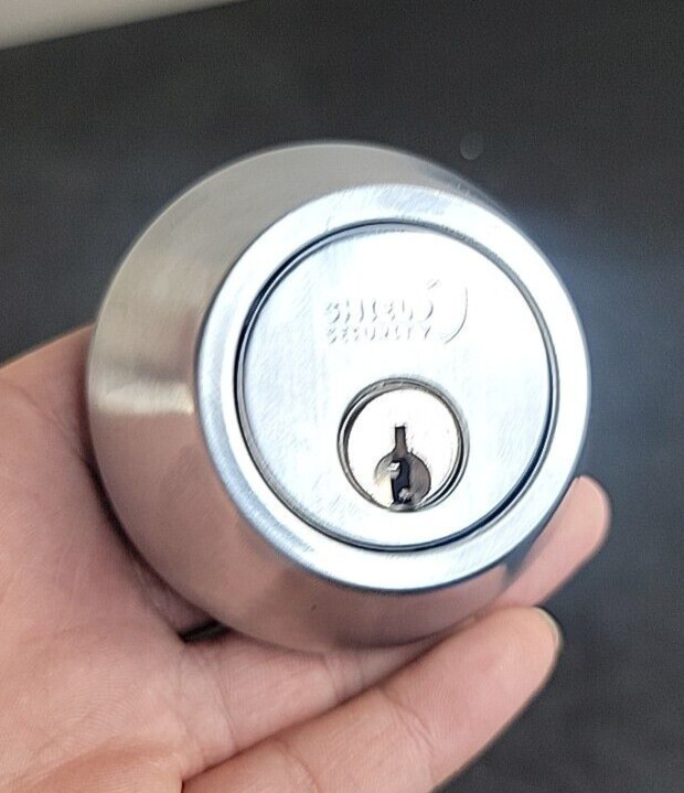 (2 Pack) Shield Security Single Cylinder Deadbolt Satin Chrome Grade 3