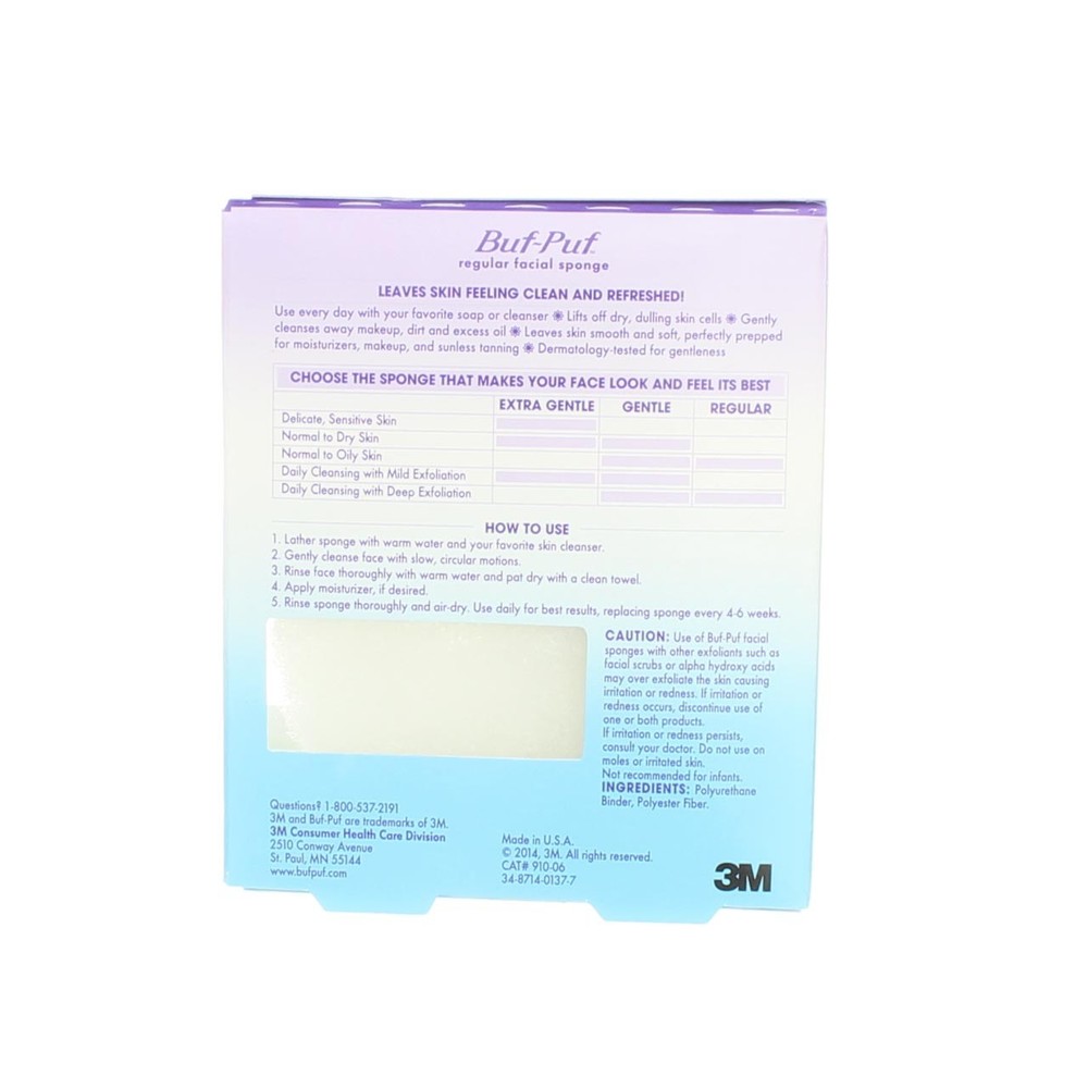 2 Pack Buf-Puf Facial Sponge, Regular