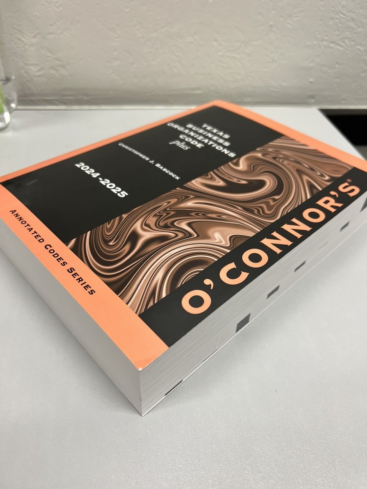 TEXAS BUSINESS ORGANIZATIONS CODE Plus (2024-2025)