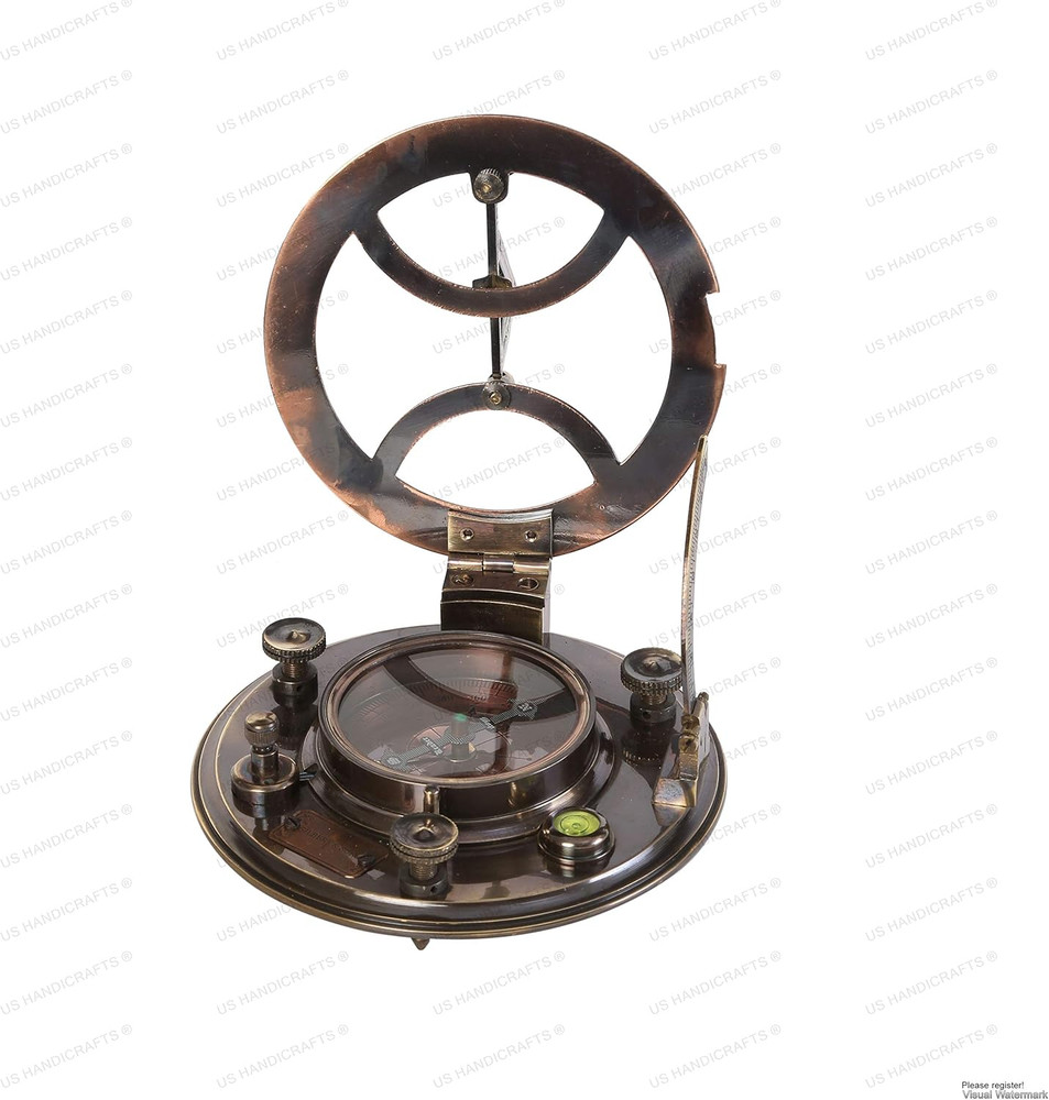Personalized Copper Pocket Sundial Compass - Nautical Home Decor Gift