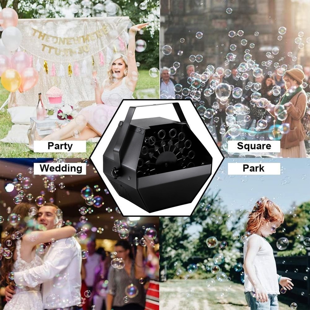 1L High-Capacity Automatic Bubble Machine with 45ft Remote, Metal Blower for ...