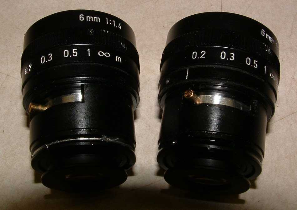 No Name Video camera lens, 6mm, 1:1.4 w/ manual iris