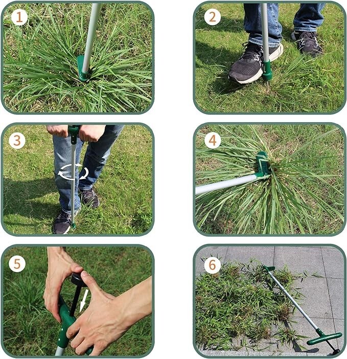 Walensee Weed Puller, Stand Up Weeder Hand Tool, Long Handle Garden Weeding Tool