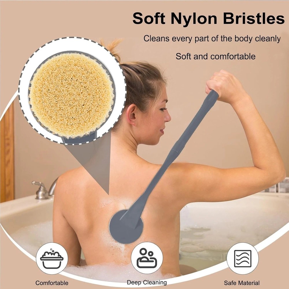 Back Scrubber for Shower,20.5" Bath Brush Long Handle for Deep Cleaning,Back