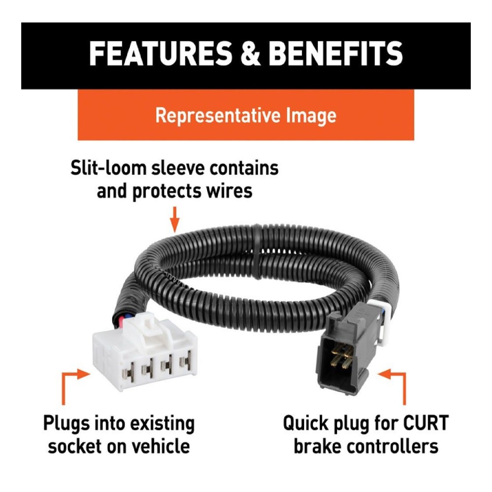 Curt 51423 Brake Control Harness w/ Quick Plug, Packaged