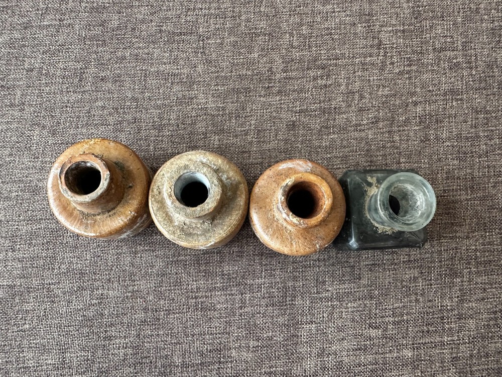 WWI Ceramic ink jars 4 pieces