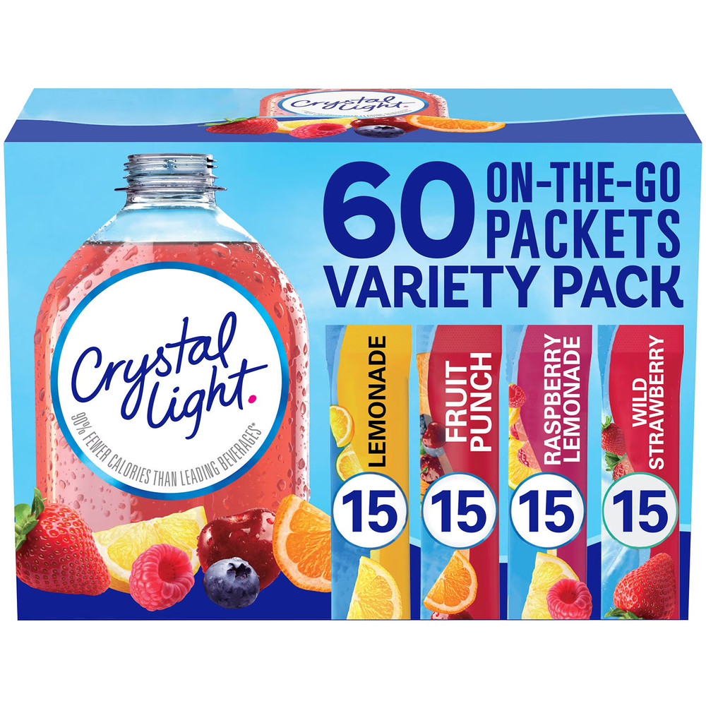 Crystal Light Drink Mix Variety Pack 60 Packets Sugar Free