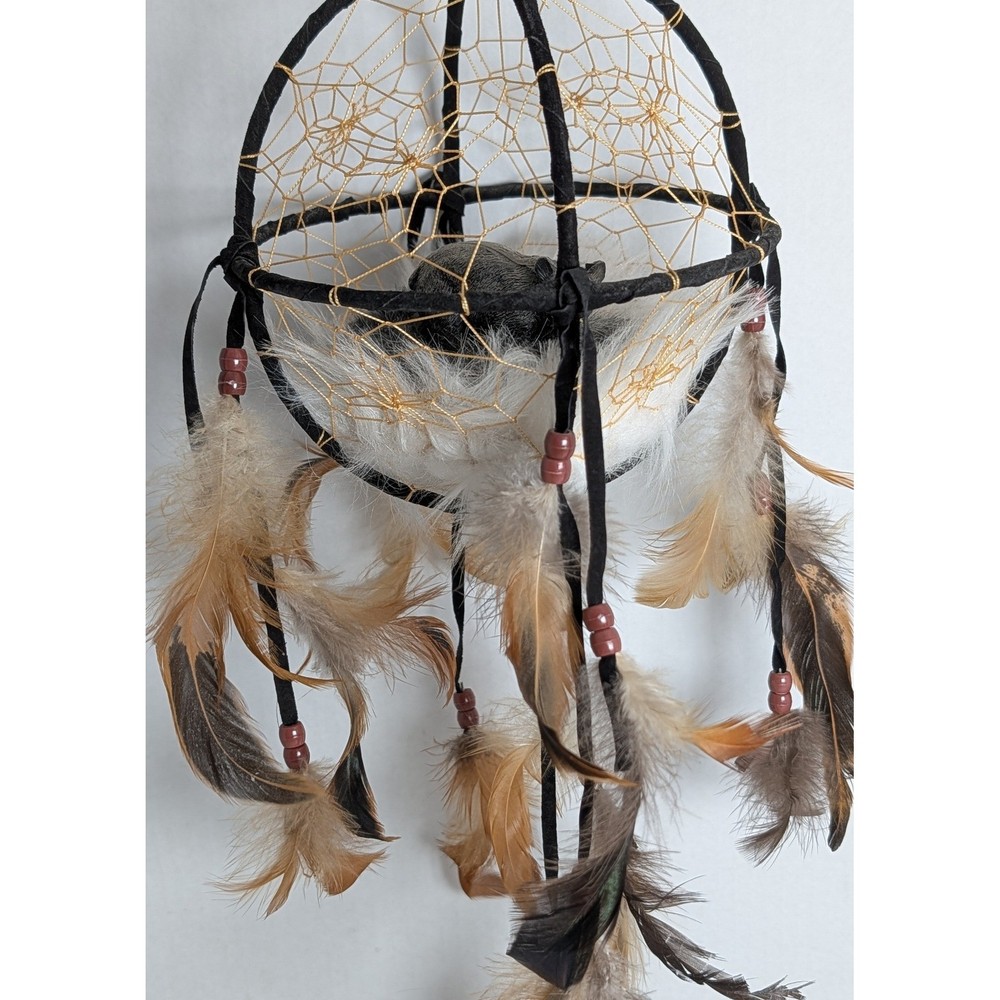 Handmade Dream Catcher Bear Decor Feather Beads Hanging Boho Native Style