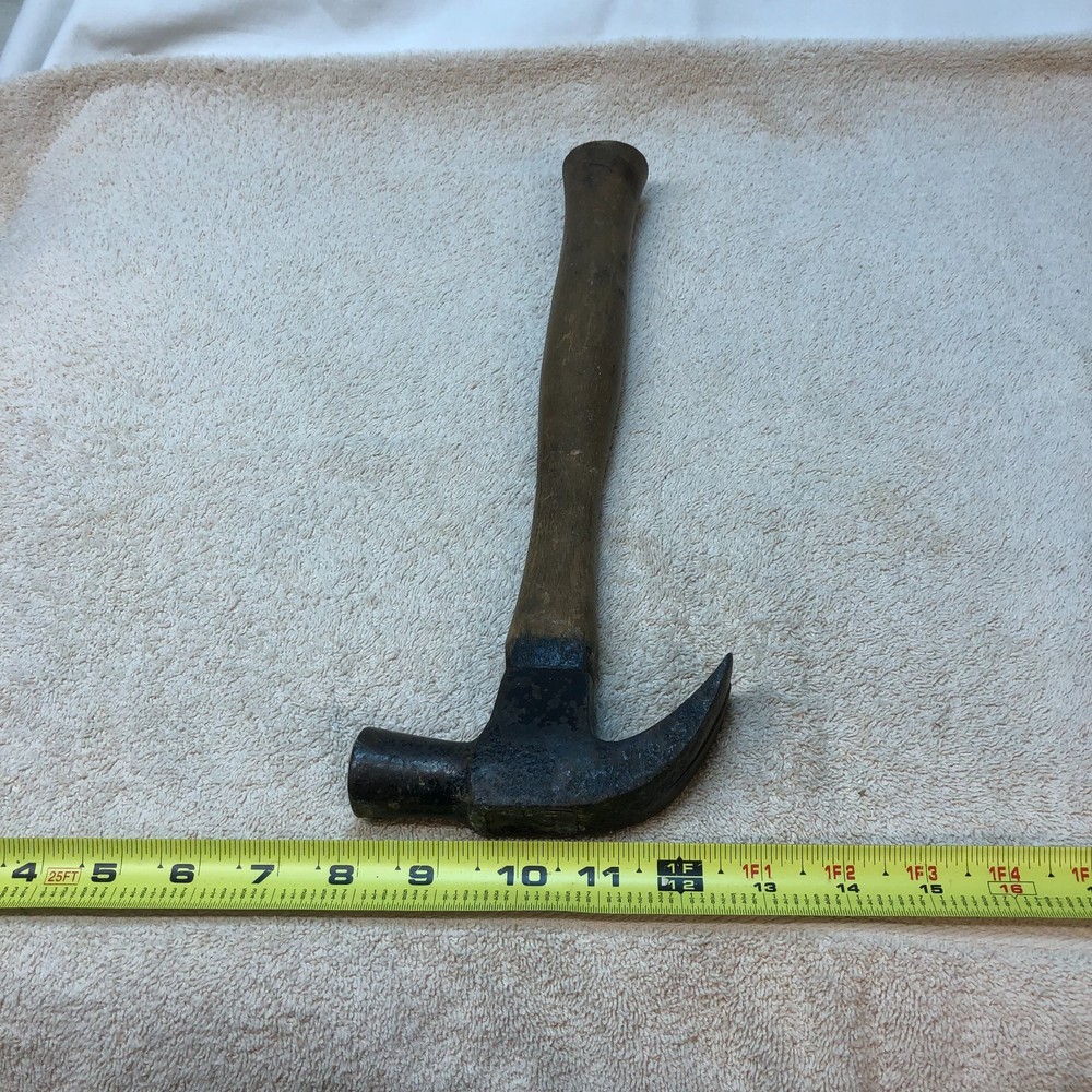 VINTAGE CLAW HAMMER WITH 14" HICKORY HANDLE - U S A