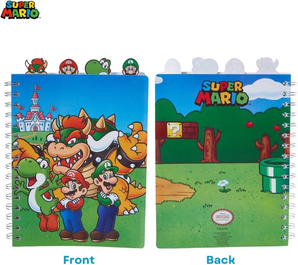 Innovative Designs Super Mario Bros Tab Journal Notebook, Spiral Bound, 96 Lined