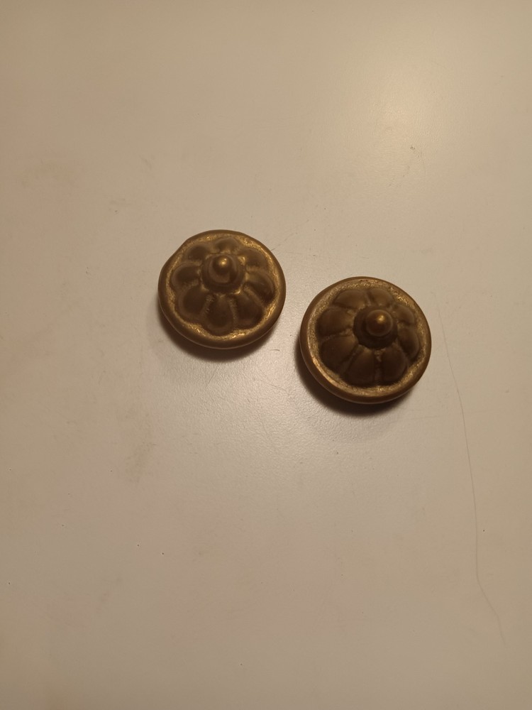 Two Vintage Solid Brass Threaded Rod Ends
