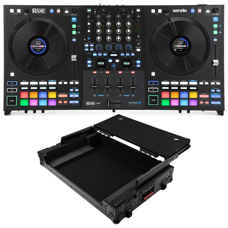 Rane Four 4-channel DJ Controller with Upper Deck Flight Case