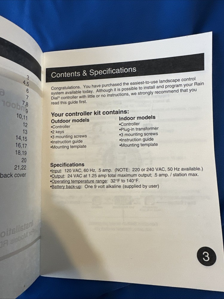 Rain Dial Controller 6,9&12 Installation & Programming PAPER Guide James Hardie