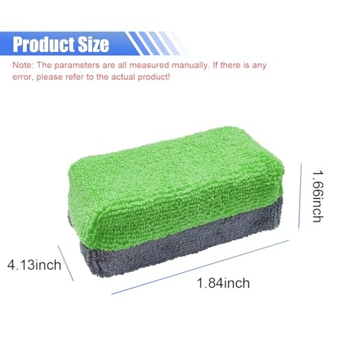 12PCS Ceramic Coating Applicator Sponge, Microfiber Rectangular Auto Green