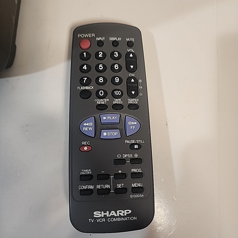 SHARP 13VT-K100 13" CRT TV/VCR COMBO w/ REMOTE Tested Working