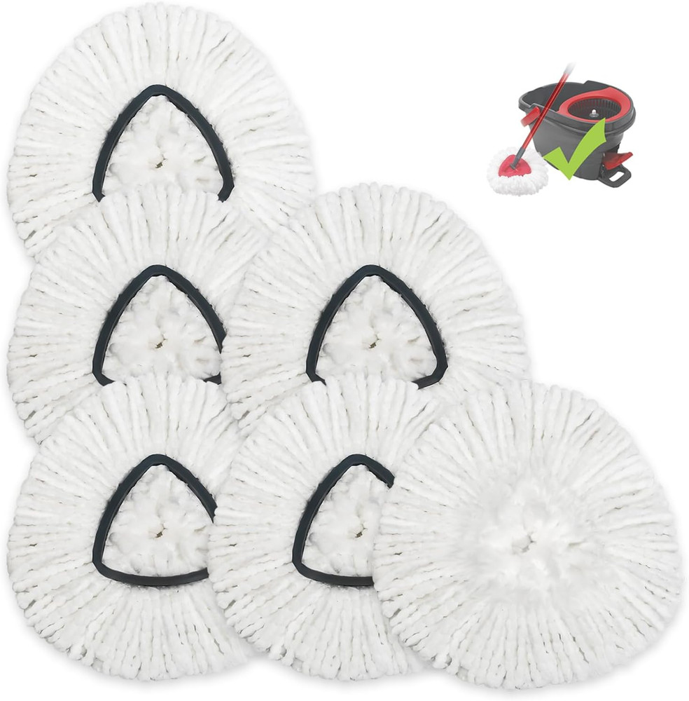6 Pack Spin Mop Head Refill for Oceda Easywring 1 Tank Microfiber Floor Cleaning
