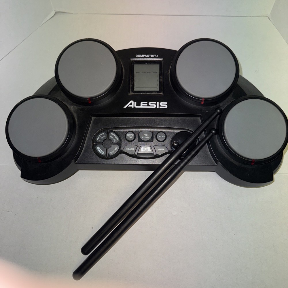 Electronic Drum Compact Kit 4 Pad Black Gray Alesis Working