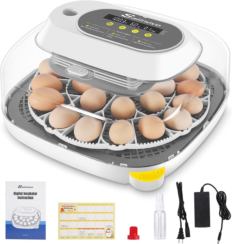 24 Egg Incubators for Hatching Eggs, Digital Poultry Hatcher Automatic Turning--