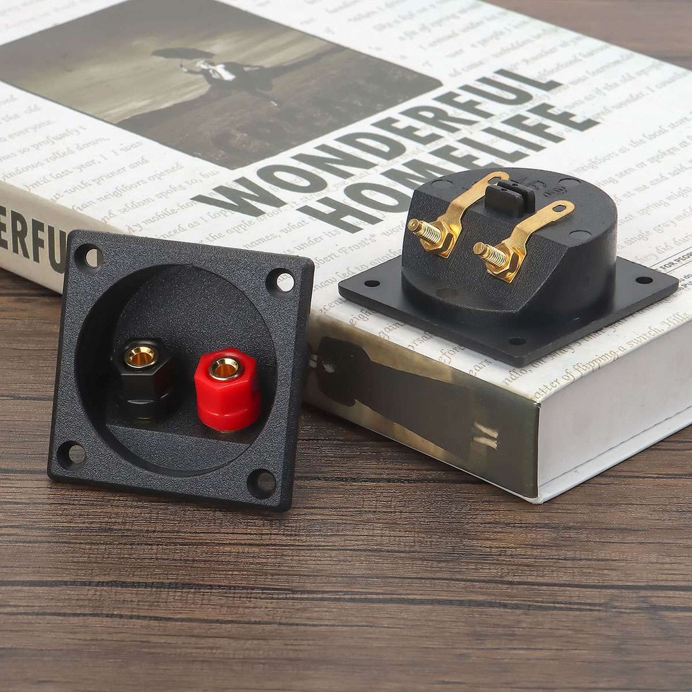 2Pcs Square Subwoofer Speaker Box Terminal Cup Spring Connector Sub Plug Box NEW