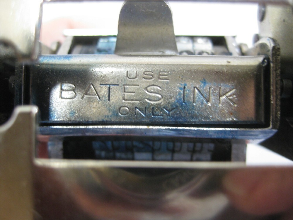 Vintage Bates Numbering Machine 6 Wheel Style E Multiple Movement w/Original Box