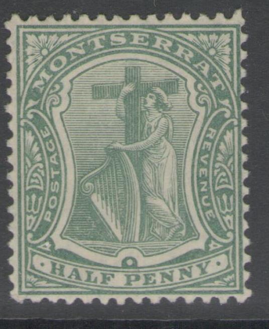 MONTSERRAT SG35 1910 ½d DEEP GREEN MTD MINT