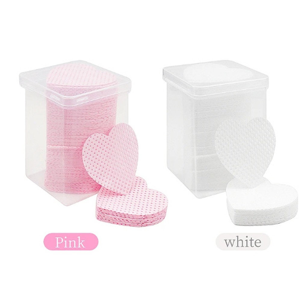 600Pcs Multi-functional Gentle Heart Shaped Cotton Pads Makeup Gadget Accessory