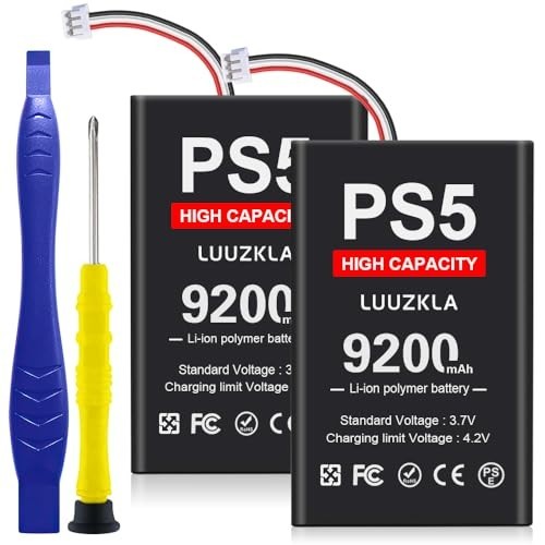 9200mAh Dual Battery Pack for PS5 Controller - Long-lasting Replacement, 24-Mont