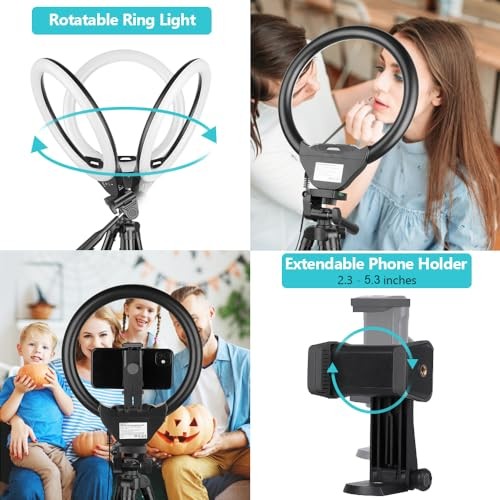 Sensyne 10'' Ring Light with 50'' Extendable Tripod Stand, LED - Scratch & Dent