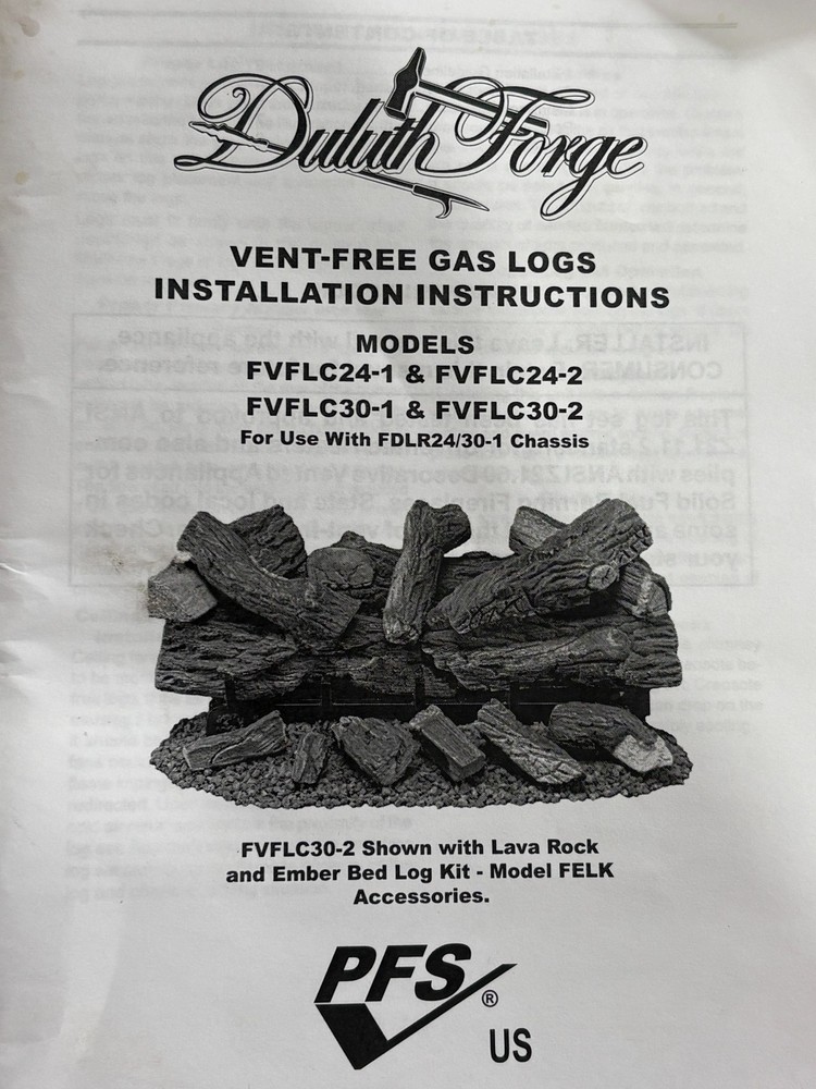 Duluth Forge Propane/Natural Gas Remote Control Gas Log Burner Set