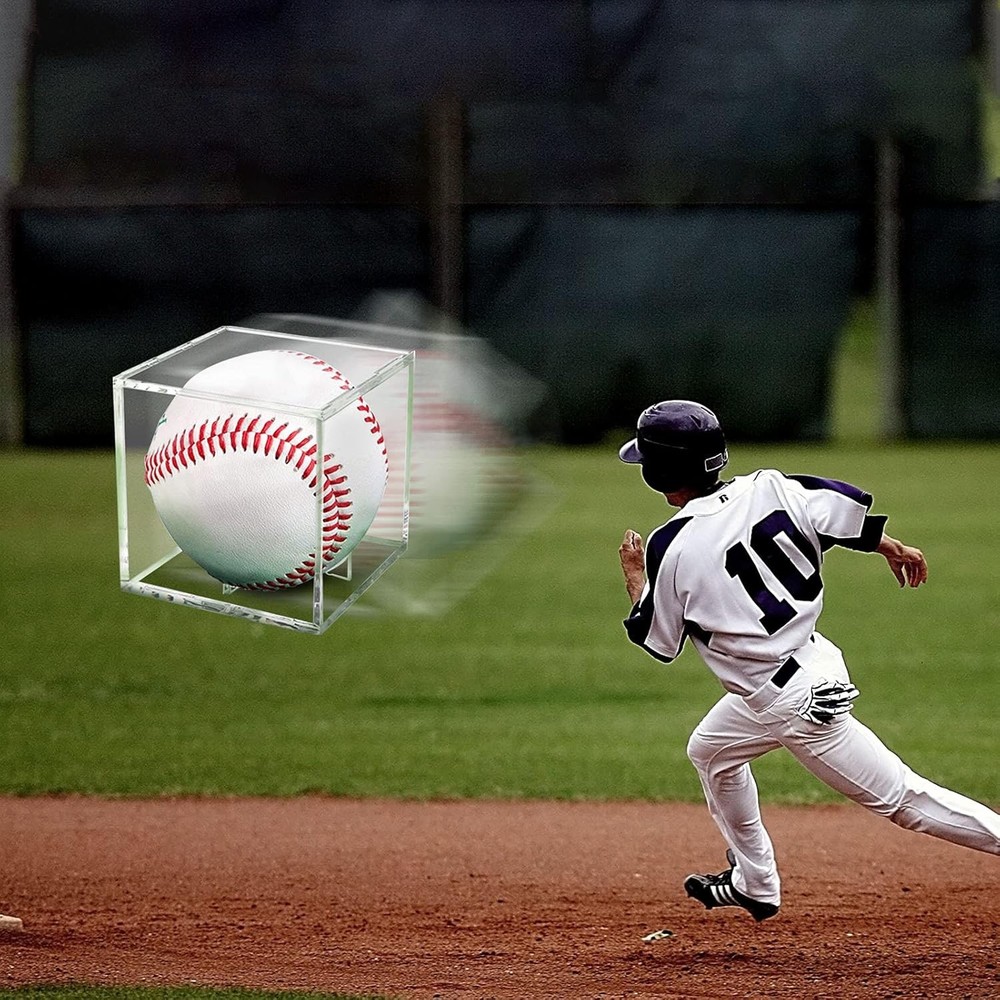 2 Pack Baseball Display Case UV Protected Acrylic TWO PACK, Clear-2