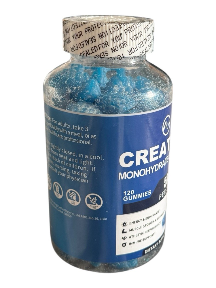 Creatine Monohydrate Gummies, 5000mg Per Serving - 120 Gummies - Ex: 3/27