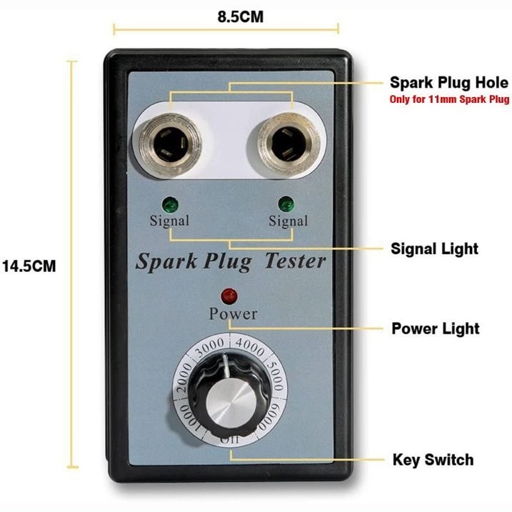 Spark Plug Tester Dual Hole Diagnostic Tool Car Gasoline Ignition Analyzer
