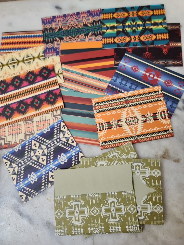 Pendleton 15 Notecards & Envelopes Box Set Geometric Blanket designs