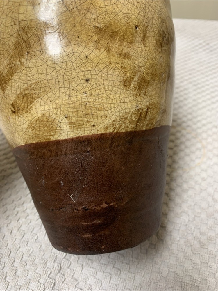 2 Tone Pottery Vase 11 In Tall